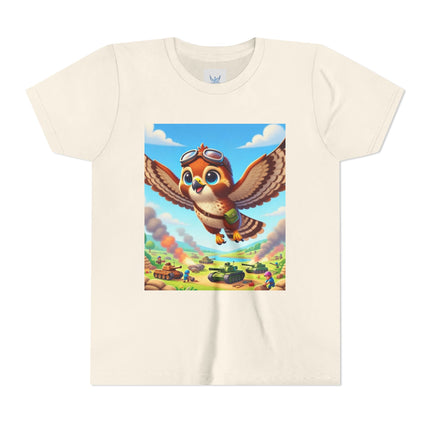 Red-Tailed Hawk in Battle Youth Short Sleeve Tee