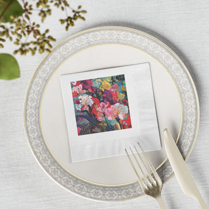 Ethereal Irises White Coined Napkins