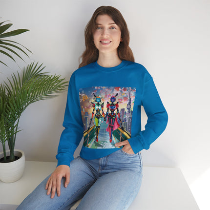 Cyber Punk Robot Models Unisex Heavy Blend™ Crewneck Sweatshirt