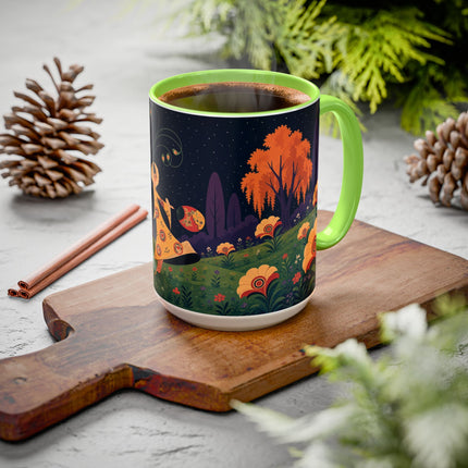 🌙🌼 The Moonlit Floral Dancer Colorful Mug – Art Deco Garden Fantasy