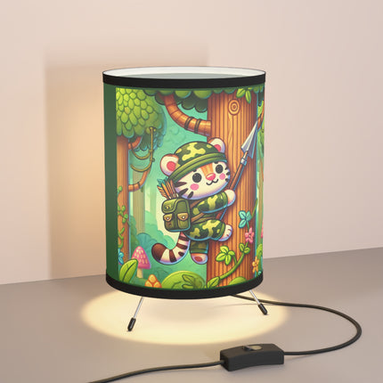 Stealthy Stripes Tripod Lamp
