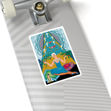 Art Deco Christmas Elegance Kiss-Cut Stickers (4 Sizes)