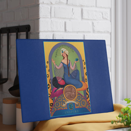 December & Tanzanite Zodiac Glass Cutting Board