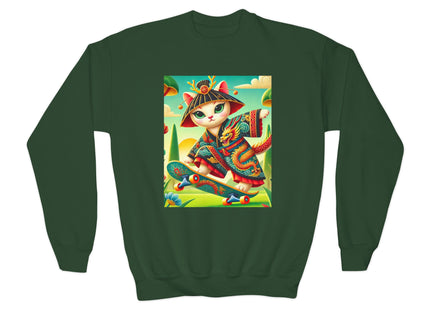 Dragon Dance on Wheels Youth Crewneck Sweatshirt