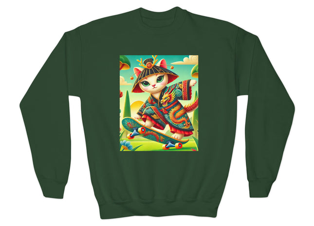 Dragon Dance on Wheels Youth Crewneck Sweatshirt