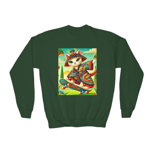 Dragon Dance on Wheels Youth Crewneck Sweatshirt – Energy, Style & Fearless Creativity