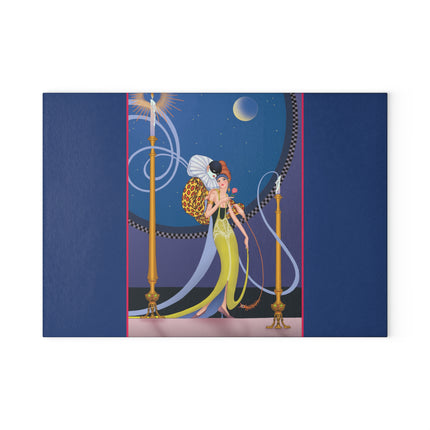 Smoke and Secrets: A Glamorous Encounter in Prohibition Era Glass Cutting Board