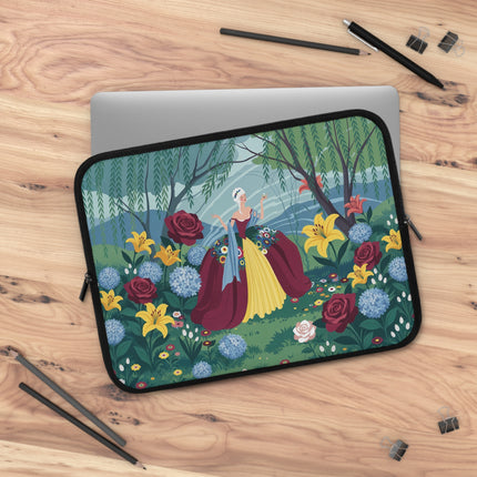 🌹🌿 The Lady Of The Willow Garden Laptop Sleeve – Art Deco Floral Elegance