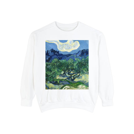 Olive Trees by Vincent Van Gogh Garment-Dyed Sweatshirt