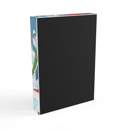 🎿❄️ The Winter Garden Skier Acrylic Art Block – Whimsical Holiday Fantasy