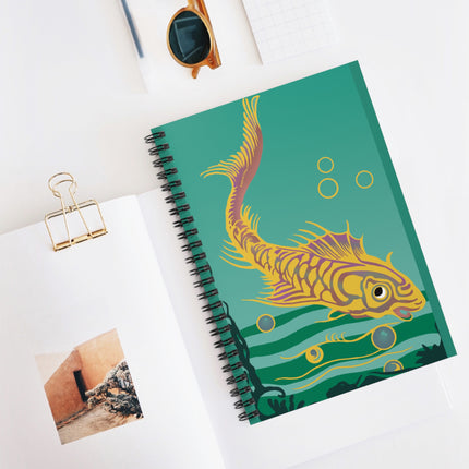 Golden Serenity Spiral Notebook - Ruled Line