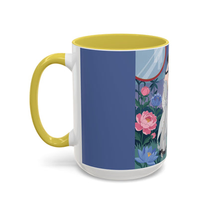 Whispers to the Golden Songbird Colorful Mugs – Art Deco Garden Elegance