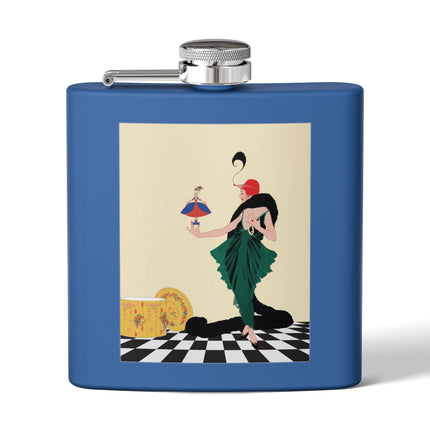 The Marionette Stainless Steel Flask – Theatrical Glamour & Cabaret Elegance