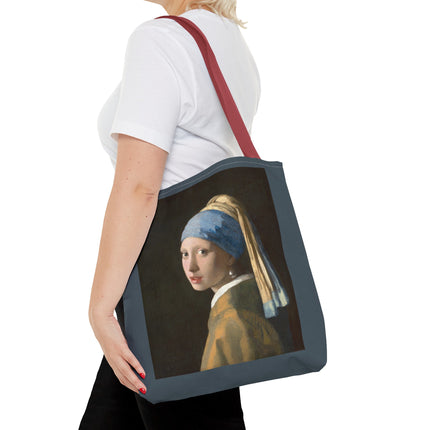 Girl with a Pearl Earring by Johannes Vermeer Tote Bag (AOP)