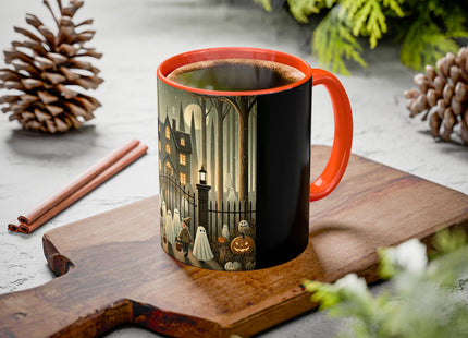 Ghostly Welcome – A Halloween Night Colorful Mugs (11oz, 15oz)