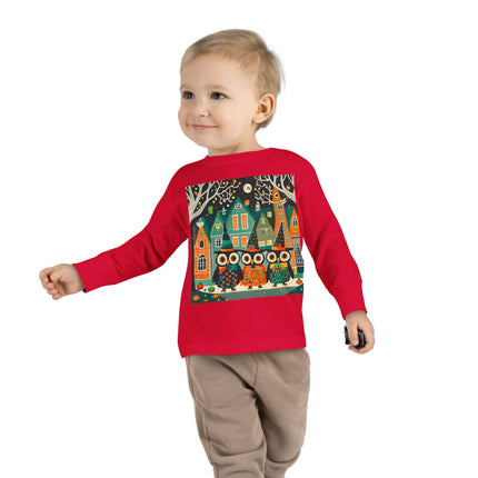 Night of the Trick-or-Treating Owlets Toddler Long Sleeve Tee