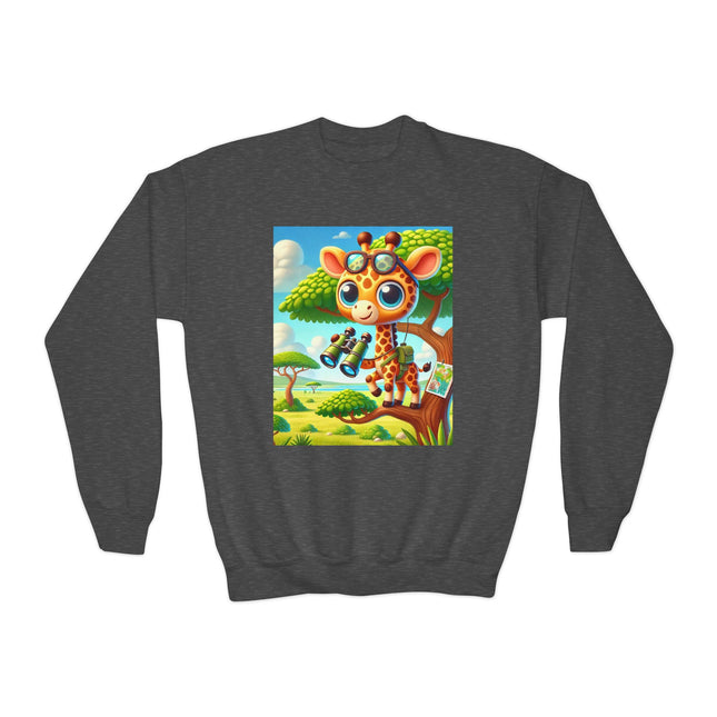 Giraffe Lookout Youth Crewneck Sweatshirt – Adventure, Curiosity & Playful Imagination