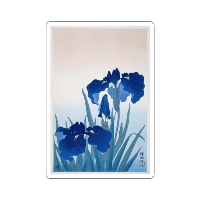 Irises by Ohara Koson Kiss-Cut Stickers (4 Sizes)