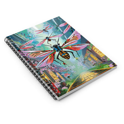 Neon Swarm Spiral Notebook - Ruled Line