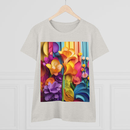 The Graceful Freesia Women's Midweight Cotton Tee