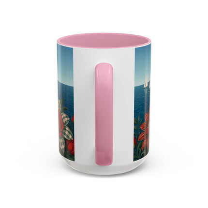 ⛵🌹 The Seaside Rose Traveler Colorful Mug – Art Deco Floral Elegance