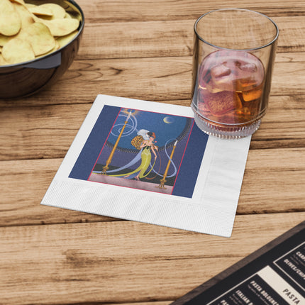 Smoke and Secrets White Coined Napkins