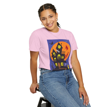 Halloween Night at the Haunted House Unisex Garment-Dyed T-shirt