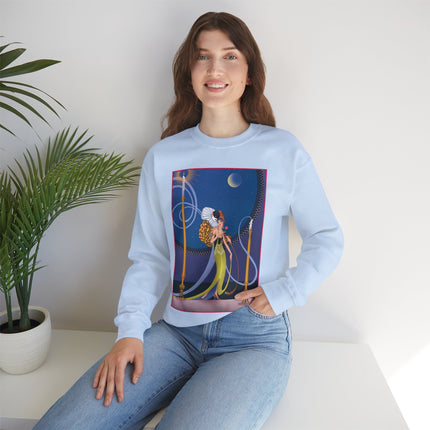 Smoke and Secrets: A Glamorous Encounter in Prohibition Era Heavy Blend™ Crewneck Sweatshirt