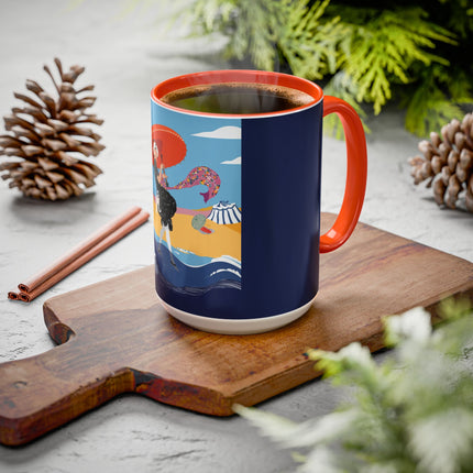 Beachside Promenade Colorful Mugs – Chic Summer Stroll & Coastal Glamour