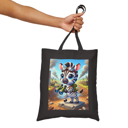 The Zebra Lookout Cotton Canvas Tote Bag – Adventure, Curiosity & Explorer Spirit