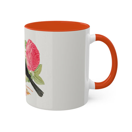 Blackbird with Roses by Anonymous Colorful Mugs, 11oz