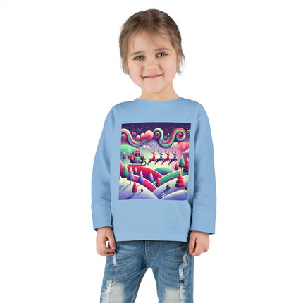 Festive Reindeer Flight Toddler Long Sleeve Tee