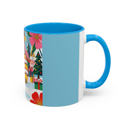 🌼🎄 The Christmas Blossom Belle Colorful Mug – Colorful Art Deco Holiday Fantasy