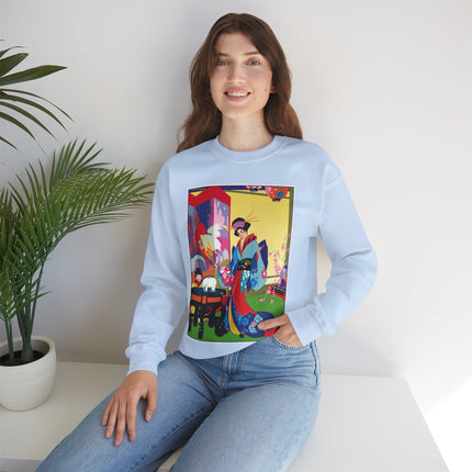 A Timeless Journey by Umberto Brunelleschi Heavy Blend™ Crewneck Sweatshirt