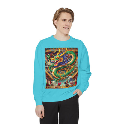 Tibetan Dragon Over Kabuki Duel Sweatshirt