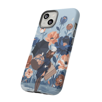 ☂️🌺 The Lady Of The Traveling Garden Phone Case – Art Deco Floral Adventure