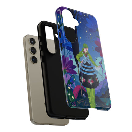 🌸🐦 The Lady Of The Midnight Bird Garden Phone Case – Art Deco Floral Fantasy