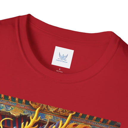 Tibetan Dragon Over Kabuki Duel Softstyle T-Shirt