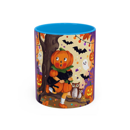 🎃🐈‍⬛ The Pumpkin Child’s Halloween Parade Colorful Mug – Whimsical Storybook Charm