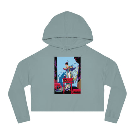 A Visual Journey by Umberto Brunelleschi Women’s Cropped Hooded Sweatshirt