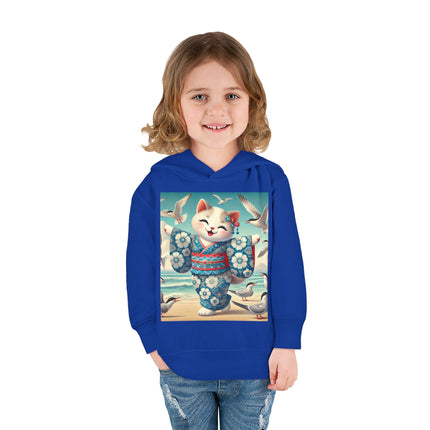 Geisha Kitten by the Seaside Toddler Pullover Fleece Hoodie