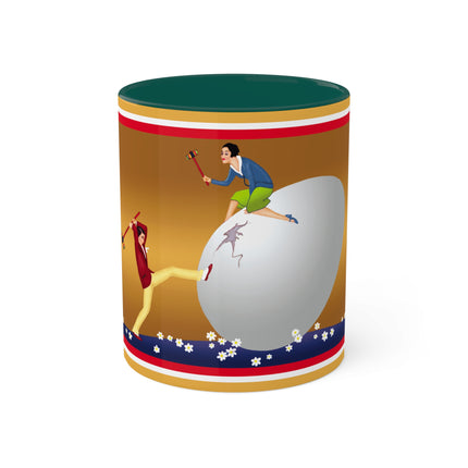 Crack-Up Comedy: The Great Egg Duel Colorful Mugs, 11oz