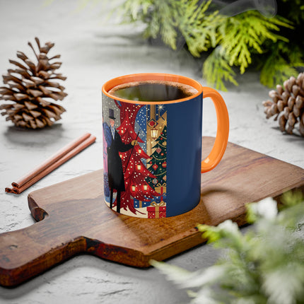 🎩🎄 Christmas Eve Promenade Colorful Mug – Art Deco Holiday Elegance