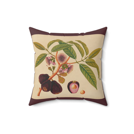 Album of watercolors of Asian fruits and flowers Pl.05 by Anonymous Spun Polyester Square Pillow
