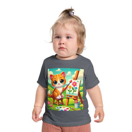 Kitten’s Creative Day Baby T-Shirt – A Little Artist at Play