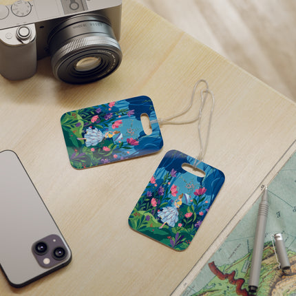 🌸☂️ A Stroll Through The Enchanted Forest Luggage Tag – Art Deco Floral Fantasy