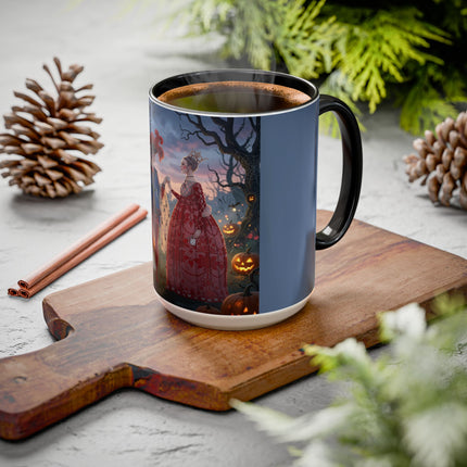 ♥️🎃 The Queen Of Hearts Halloween Masquerade Colorful Mug – Royal Halloween Fantasy