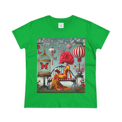Reading In A Painted Garden Cotton Tee