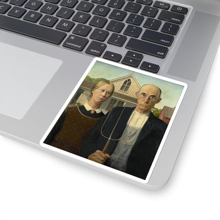 American Gothic by Grant Wood Kiss-Cut Stickers (4 Sizes)