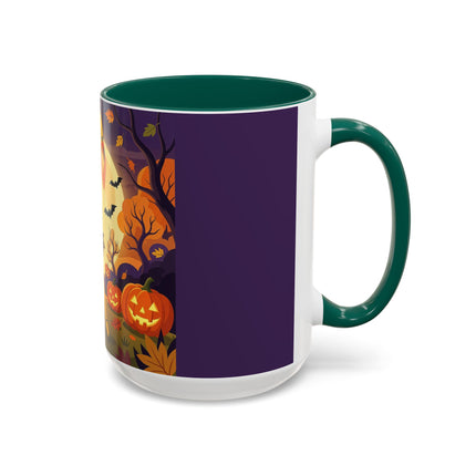 🌕🍂 Autumn Song Beneath The Harvest Moon Colorful Mug – Whimsical Halloween Charm